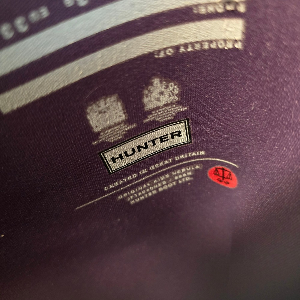 Hunter Original Kids‎ Nebula Rain Boots Iridescent Purple Blue Waterproof Size 2 - Picture 4 of 7